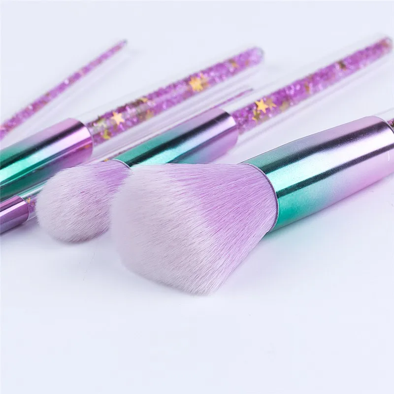 5pcs Unisex Cosmetic Beauty Make Up Tool Transparent Brush Crystal Brushes Foundation Blending Power Eyeshadow Brush B1