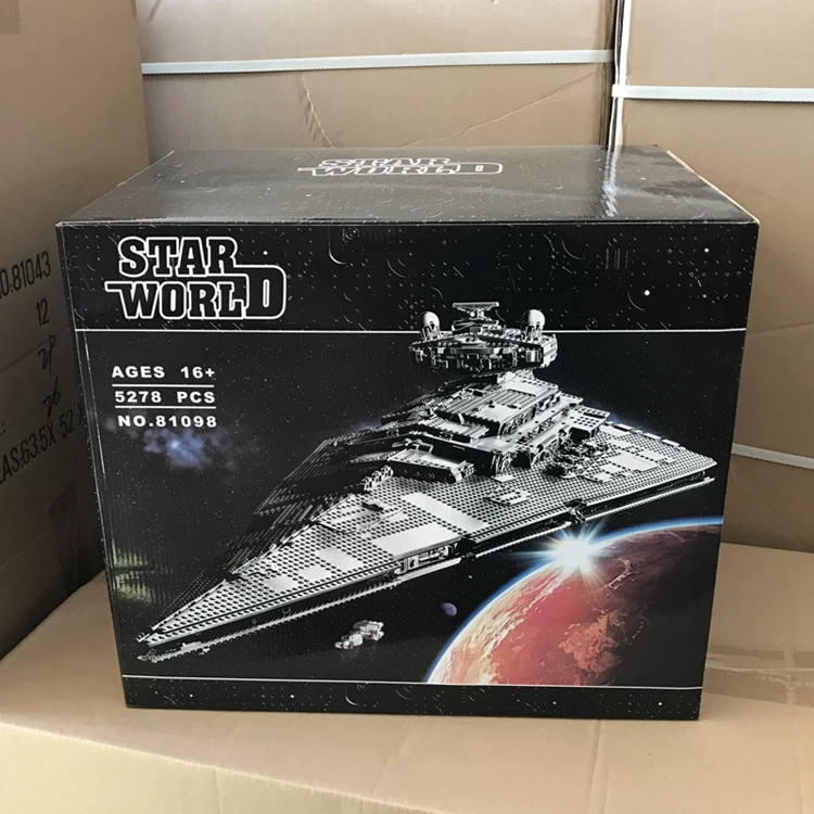 81098 Звездные игрушки, 5278 шт, войны, совместимые с 75252 UCS, имперский Звездный разрушитель, строительные блоки, кирпичи, детские рождественские игрушки, подарки