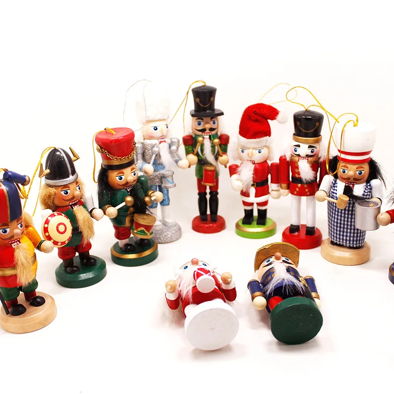 Random Delivery Wooden Nutcracker Soldier Puppet Creative Soldier Etiquette Soldier Christmas Gift Home Decor Crafts Decoration QW168 (7)