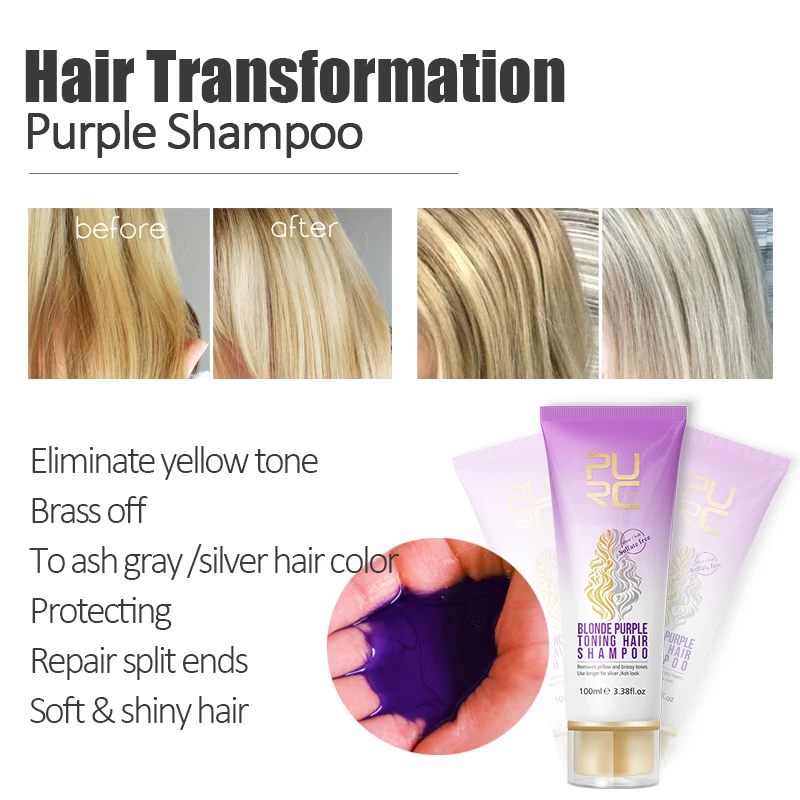 Cena Bez żółtego blond szampon do włosów Ulta Beauty Brass Off transformacja fioletowy szampon nawilżający srebrny kolor włosów farbowany zabieg