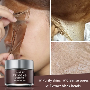 

BAIMISS Skin Care Face Tearing Mask Facial Pore Strip Black Peeling Mask Blackhead Remover Acne Treatment Deep Cleansing Beauty