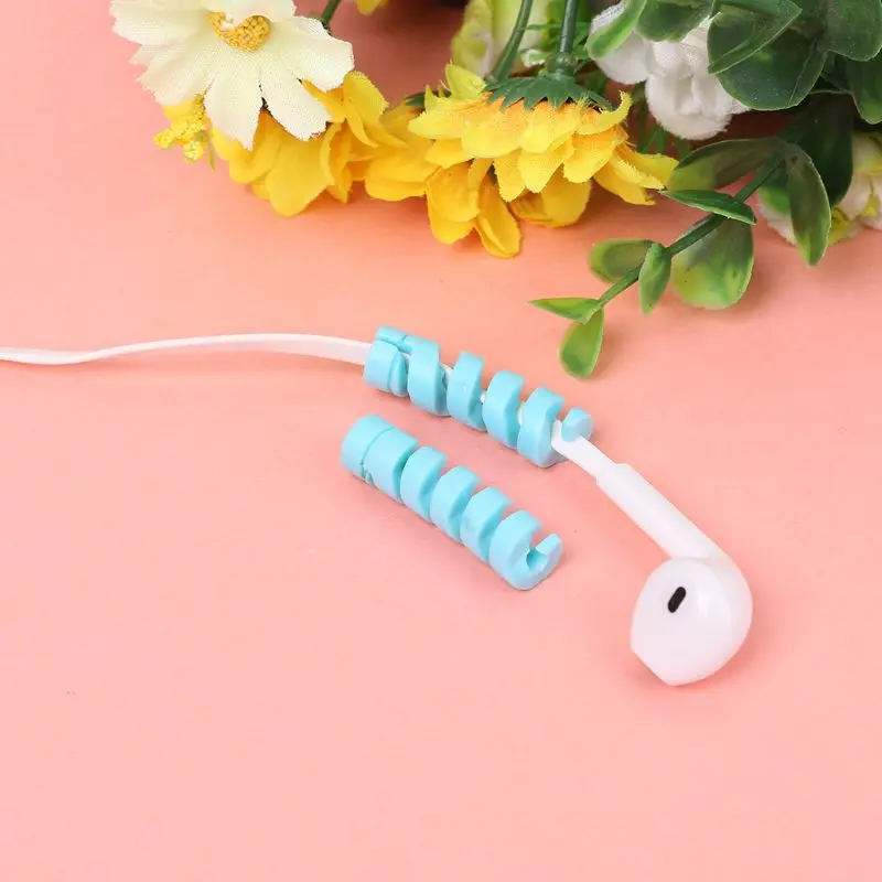 

2pcs Cable Protector Bobbin Winder Data Line Case Rope Protection Spring Twine For Phone USB Earphone Cover