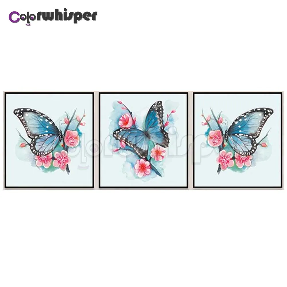 3 шт. Алмазная картина полностью квадратная/круглая дрель бабочка 5D Daimond вышивка