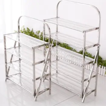 

Simple and free installation dustproof shoe rack stainless steel folding simple multi-layer creative shoe rack