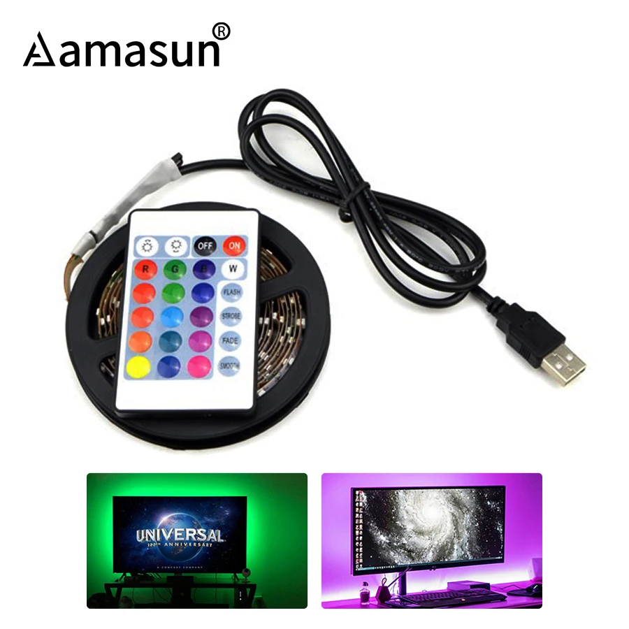 5 в светодиодный ночник лента PC корпус ТВ ПОДСВЕТКА SMD 2835 RGB USB Светодиодная кухня