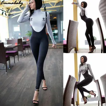 

Fashion Women High Waist YOGA Pants Sexy Ladies Live Suspender Jumpsuit Sports Jumpsuit Leggings Push Up Fitness Thin Trousers