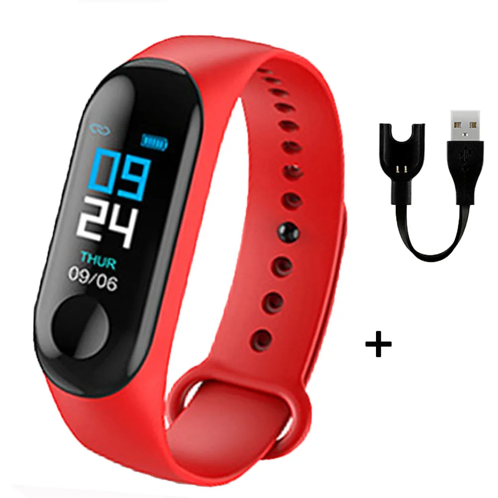M3 Plus Смарт Bluetooth часы пульсометр кровяное давление здоровье водонепроницаемые часы M3 Pro Браслет фитнес-трекер часы - Цвет: Red watch