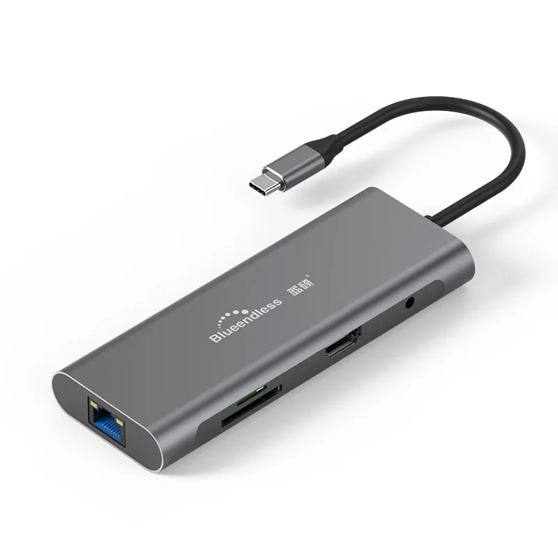 9 в 1 type-C 4K HDMI 3 USB 3,0 SD карта 3,5 мм аудио порт 9 в 1 type C док-адаптер концентратор PD Зарядка для Macbook/S8 Dex режим