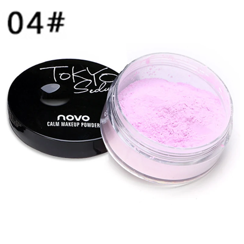 NOVO New Powder Makeup 4 Colors Oil Control Whitening Brighten The Skin Color Matte Makeup Powder Skin Loose Powder TSLM1 - Color: Light purple