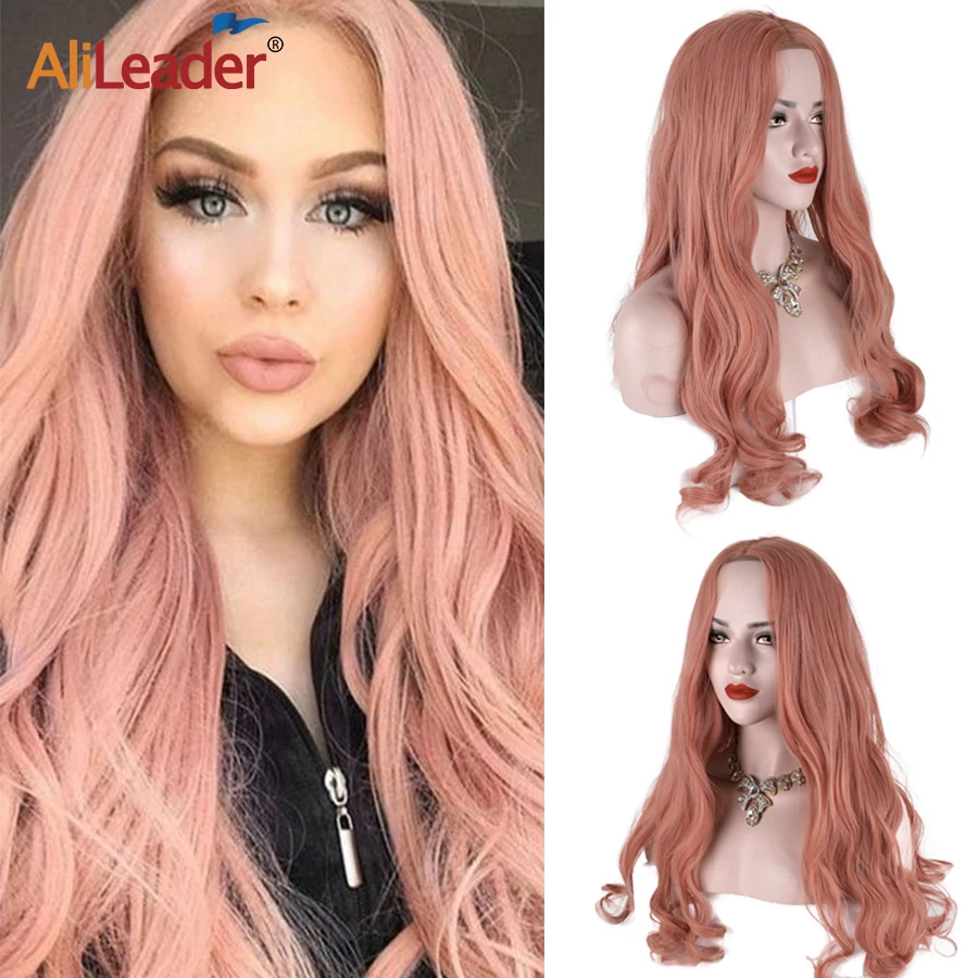 

Alileader Grey Synthetic Lace Front Wig Wave Soft Lace Front Wigs For Black Women Middle Part Wig Heat Resistant Fiber 24"