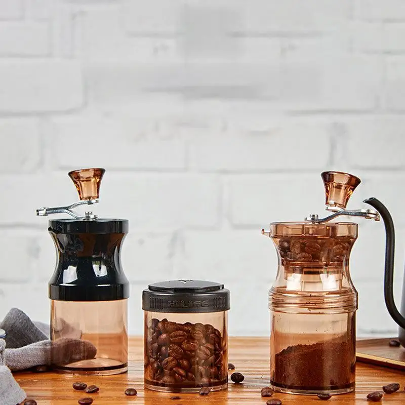 

Coffee Bean Grinder With Glass Storage Jar Hand-Cranking Durable Cafe Bean Mill Coffee Maker Kitchen Tools Manual Ceramic Burr