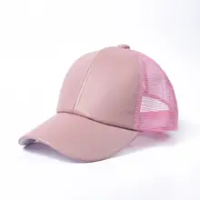 10 шт./лот высокое качественный конский хвост Бейсбол Кепки из искусственной кожи сетки Кепки летние Кепки шапка с хвостом Для женщин