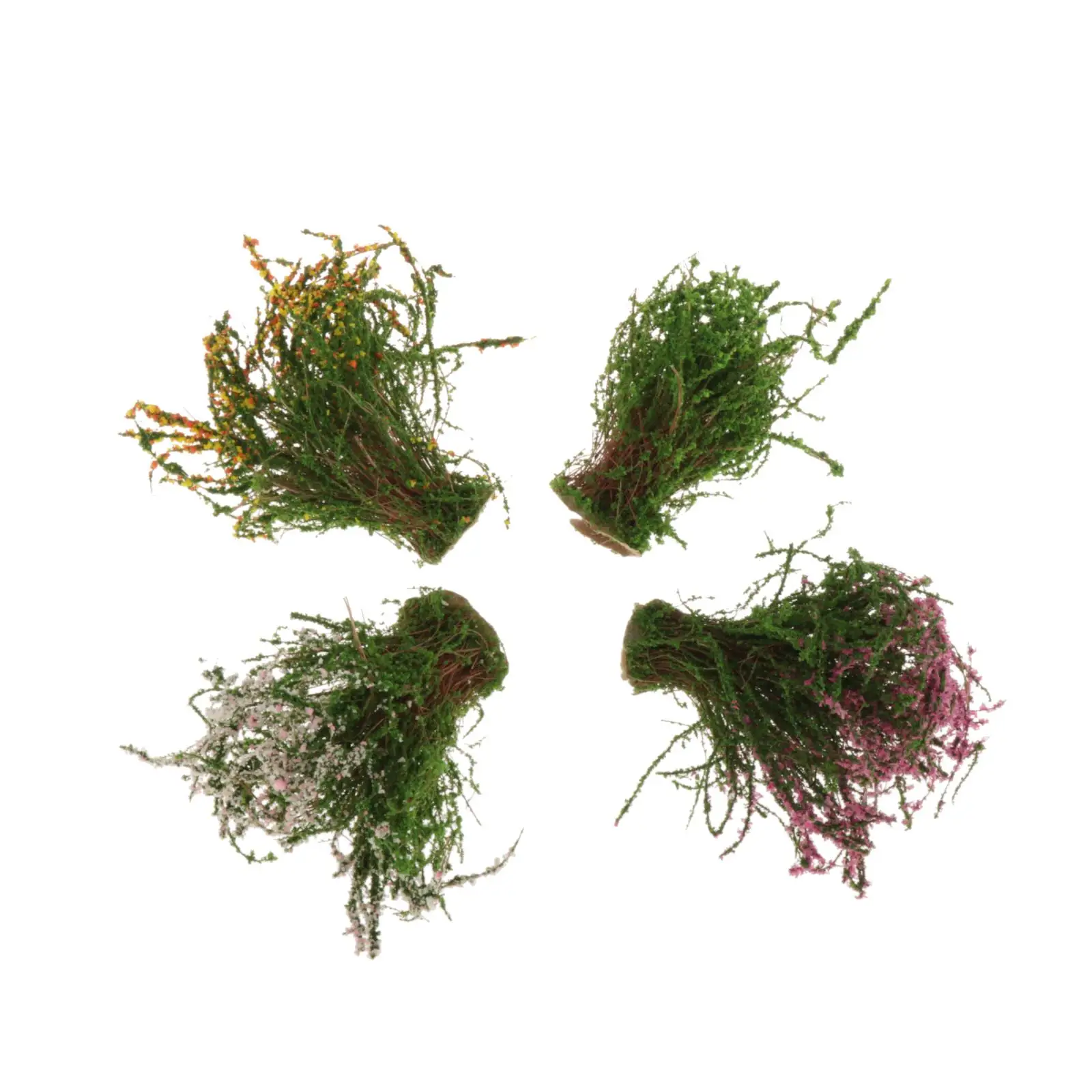 4 Static Flower Self-Adhesive Miniature Flower Railroad Landscapes Sand