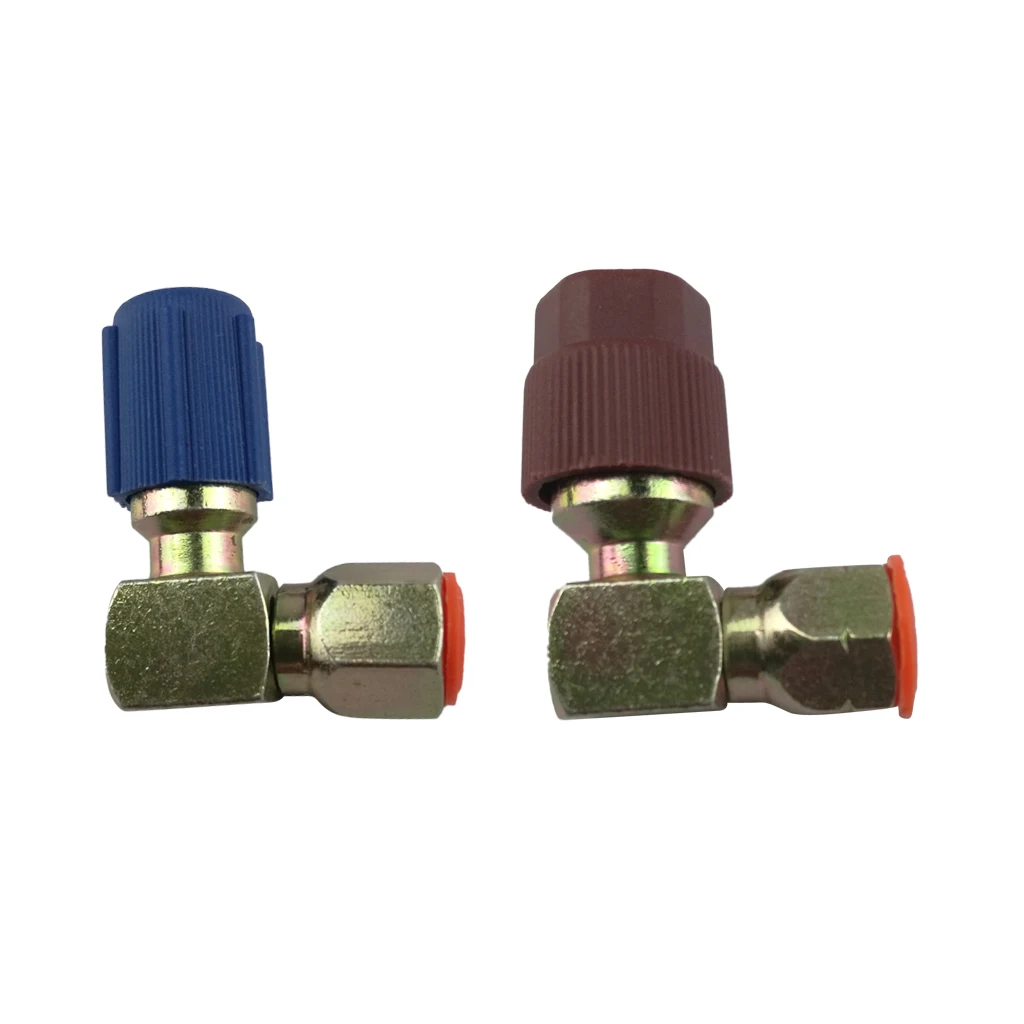 90 Degree 3/8'' 7/16'' A/C Charging Port Adapter R12 to R134a Quick Disconnect