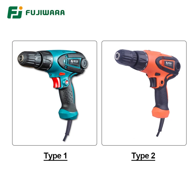 후지와라 350-420W 전기 스크루 드라이버 파워 임팩트 드릴 220V-240V 스크류 렌치 19 속도 조절 가능