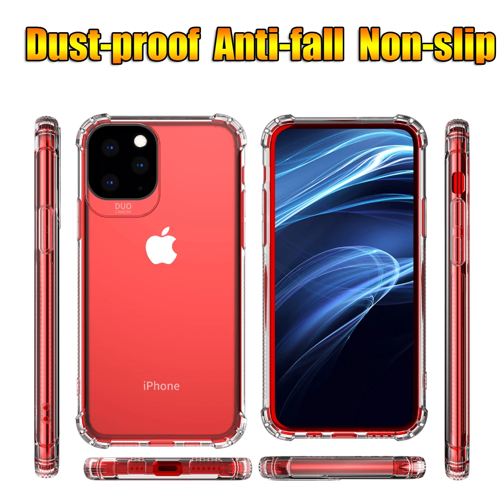 Прозрачный мягкий чехол-накладка из ТПУ ударопрочный чехол для iPhone 2019 6 5 3 8 XR X 7