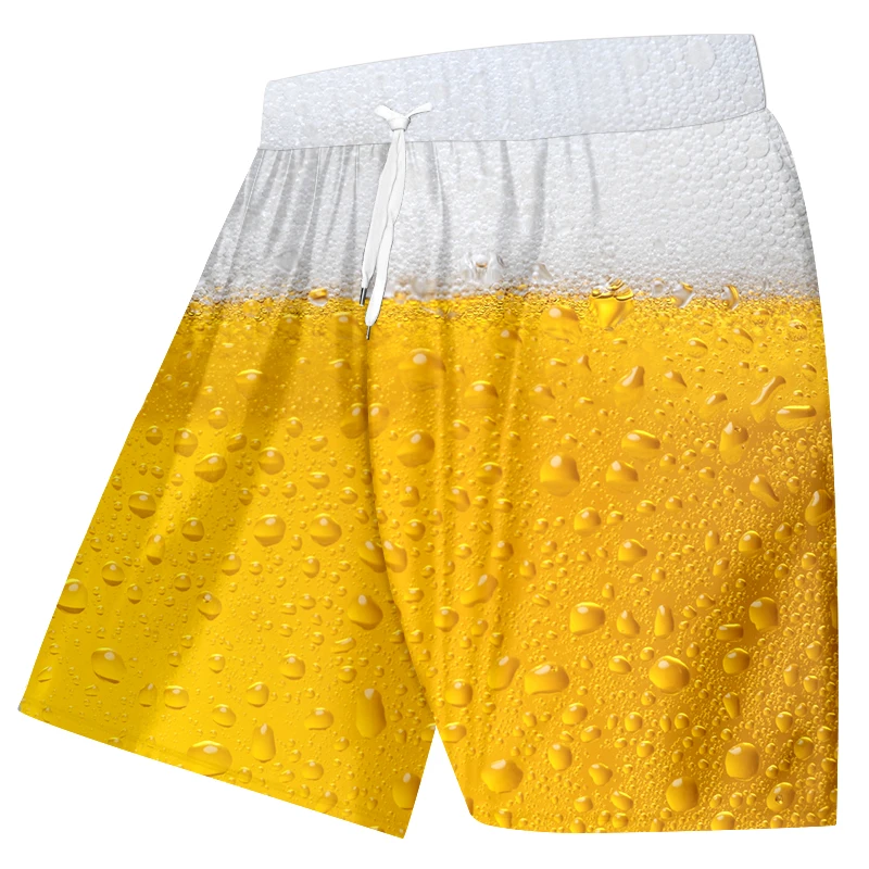 

OGKB Новое поступление шорты мужские летние пляжные шорты модные 3D свежий с принтом "пиво" повседневные шорты в стиле унисекс, в стиле хип-хоп Уличная Короткие штаны