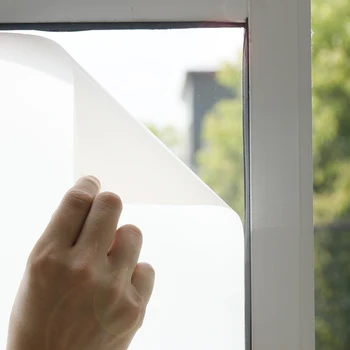 

SUNIE White Frosted Decorative Window Film Static Cling window Glass Privacy Sticker Removable Window Glass Film Decoration