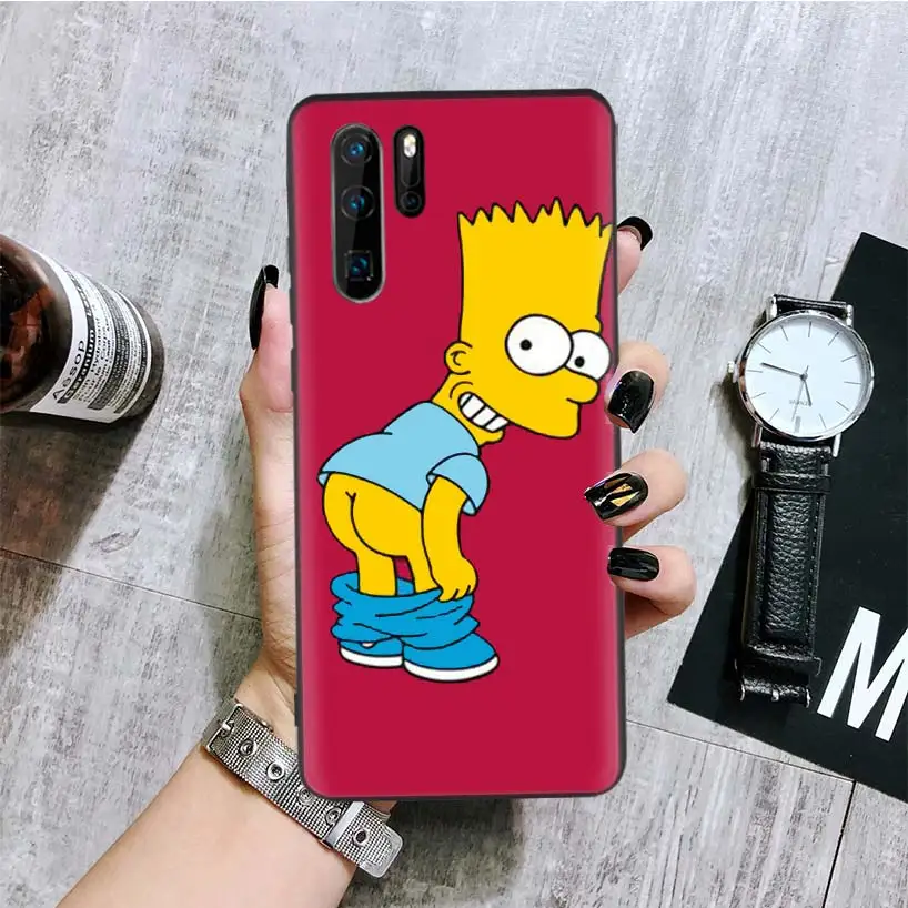 Funny Homer J Simpson Black Cover Phone Case For Huawei Mate 30 20 10 P30 P20 3