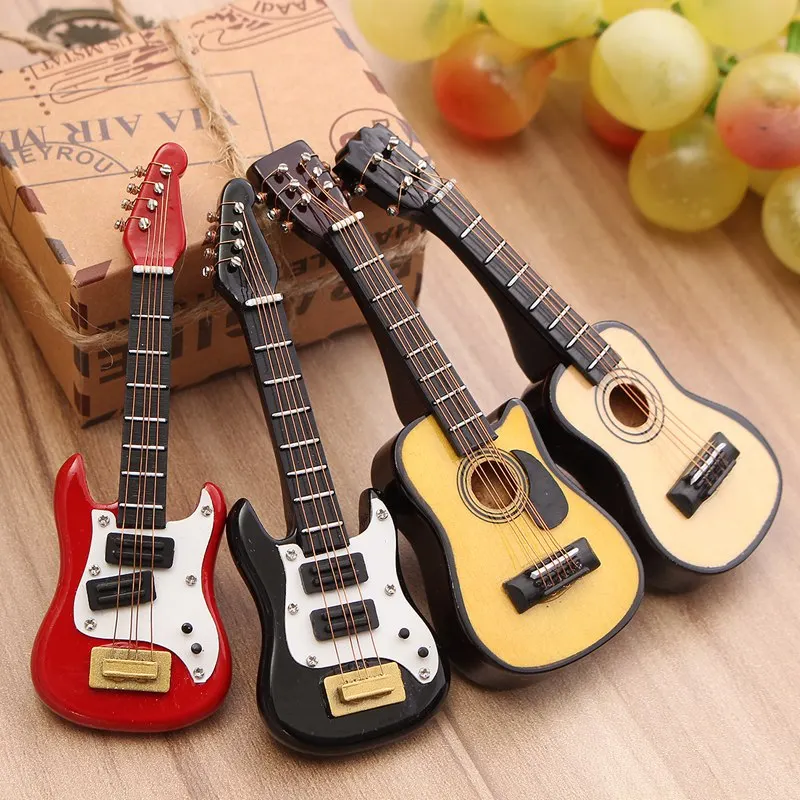 1:12 Dollhouse Miniature Musical Instrument Bass Guitar for Dollhouse Furniture Mini Instrument Classical Dolls Accessory