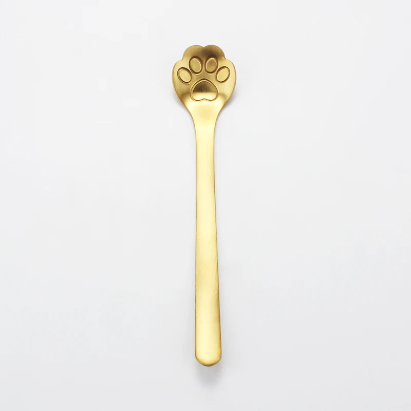 gold cat claw Мини-ложки с когтями из нержавеющей стали для кофе, чая, десерта, смешивания напитков, ложка для молочного коктейля, набор посуды, кухонные принадлежности - Цвет: gold cat claw