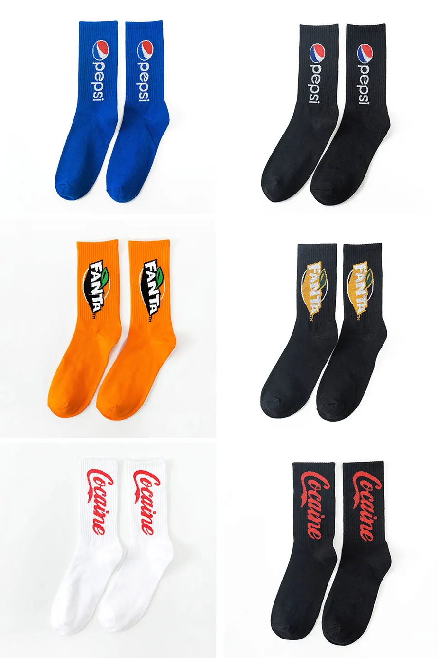 Забавные носки с буквенным принтом для женщин, повседневные хлопковые носки, одноцветные, черные, белые, синие, оранжевые, Harajuku, стиль скейтборда