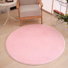 120 x 120cm Round Plush Carpet Soft Living Room Bedroom Rug Floor Mat Home Decor Short-haired Silky Plush Carpets Warm Mats