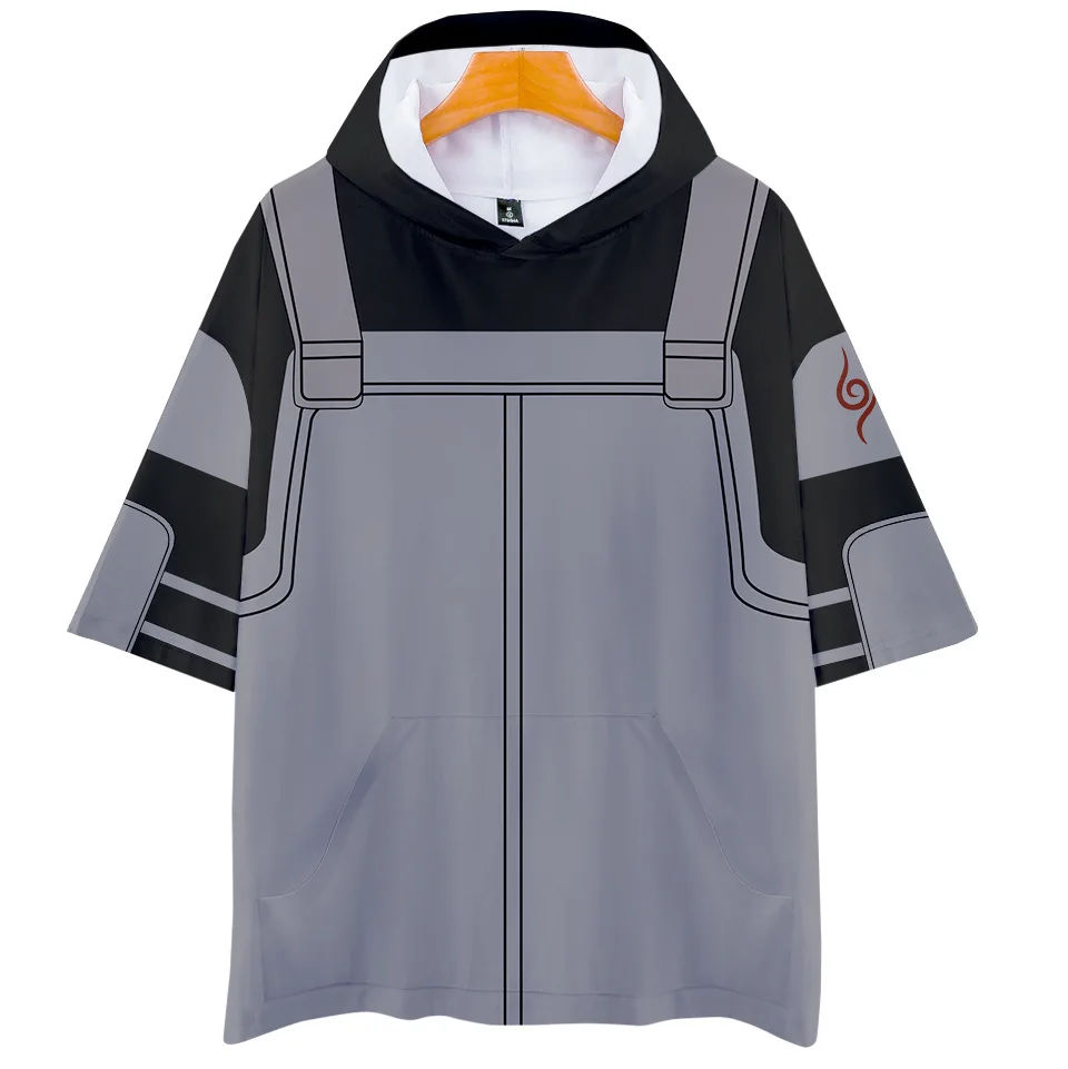 Толстовка с капюшоном Наруто толстовки Kakashi Sasuke Akatsuki Gaara 3D коротким рукавом