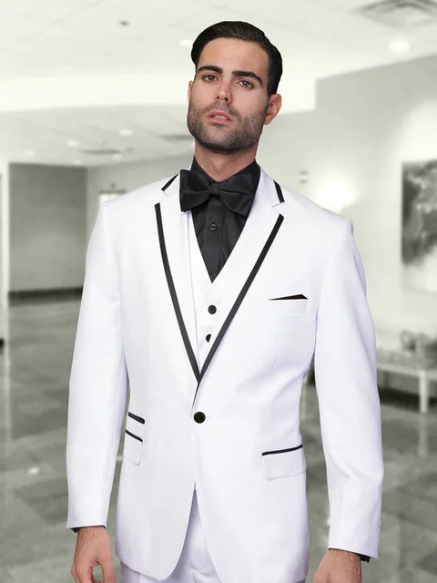 Белые приталенные мужские костюмы на заказ, свадебное платье для мужчин, мужской смокинг на заказ, деловой Длинный блейзер(пиджак+ жилет+ брюки