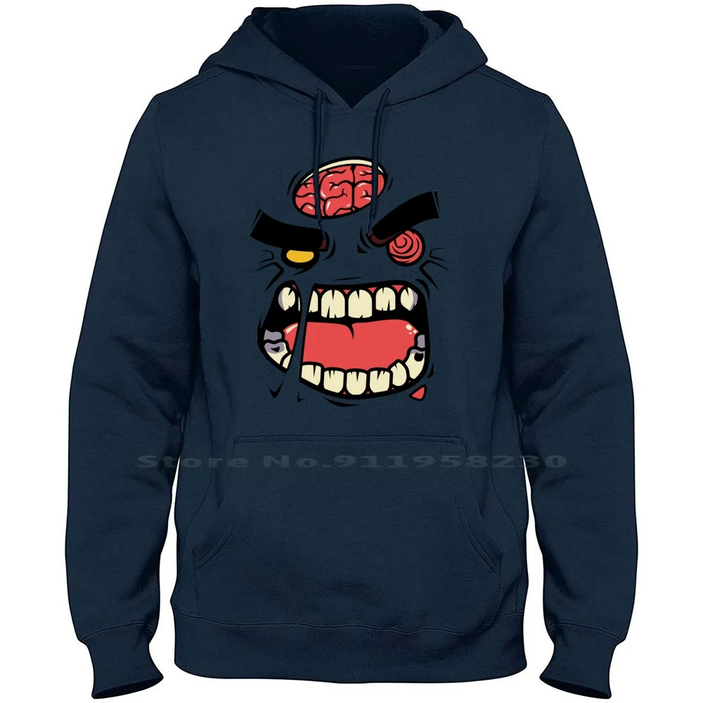 

Angry Zombie Face Men Women Hoodie Pullover Sweater 6XL Big Size Cotton Halloween Scary Kids Face Ace Om Zombie