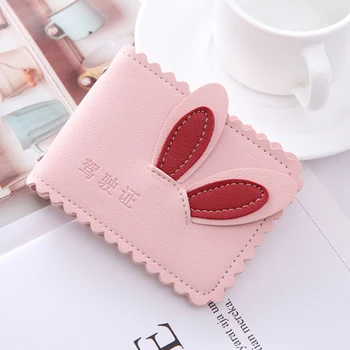 

Cute Rabbit Ultra Thin Auto Driver License Bag PU Leather on Cover for Car Driving Documents ID Card Holder Purse Wallet Case