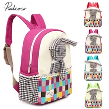 Children Kids Girls Canvas Backpack School Rucksack Kindergarten Books Bag Cute Rabbit Travel Bags