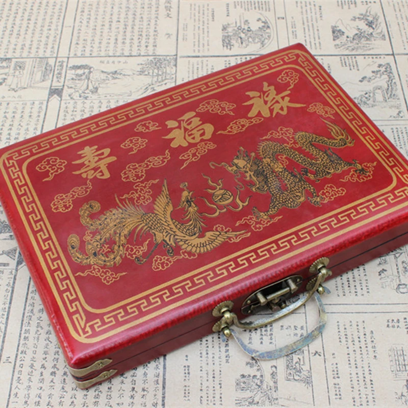 Mahjong портативный складной деревянный ящик Majiang набор настольная игра Mah-jong путешествия доска Игра Домашние развлечения