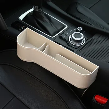 

1pc Left/Right Universal Passenger Driver Side Car Seat Gap Storage Box for Pocket Organizer Phone Holders Black/Beige/Brown
