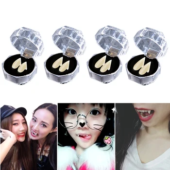 

4 Styles Horrific Fun Clown Dress Zombie Teeth Halloween Party Dentures Props Zombie Devil Teeth for Haunted house staff