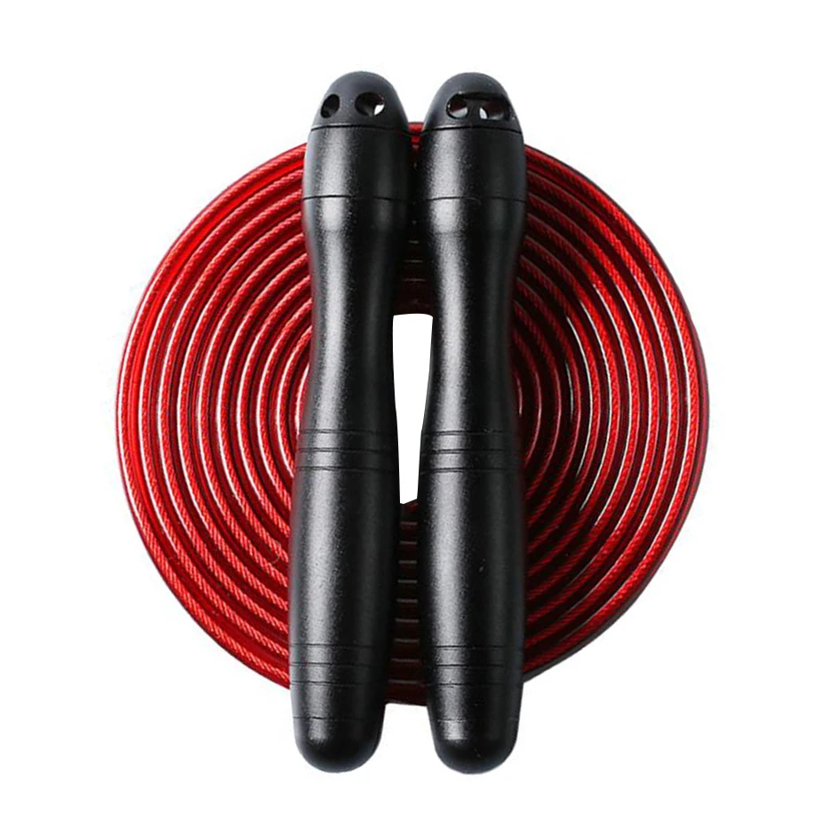 558Black Red Алюминиевая ручка провода Скакалка оборудование для фитнеса детский спортивный сплав ручка металлический подшипник скорости трос скакалка - Цвет: 558Black Red