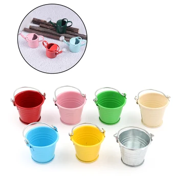 

1/12 Metal Watering Can Buckets Garden Miniature Decoration For Children Kids Dolls Acces Dollhouse Miniature Furniture Toys