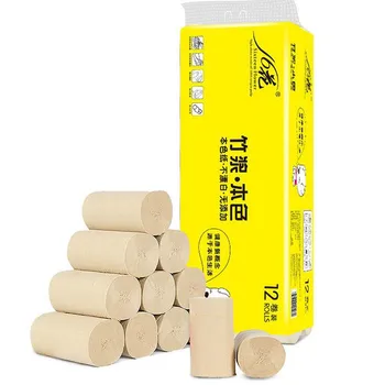 

QIC Wood Pulp Toilet Paper Toliet Paper Bulk 4Ply Thicken Disposable Paper Towels Skin-friendly Toilet Paper Roll