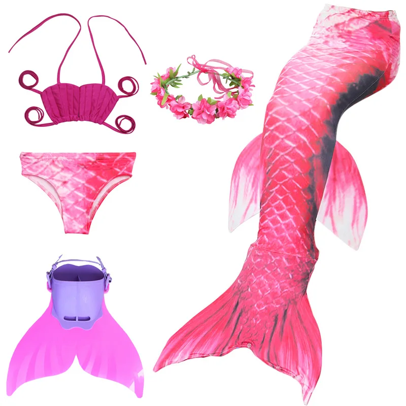 Детский купальный костюм русалки с хвостом русалки для девочек, купальный костюм с бикини, Маскарадные костюмы