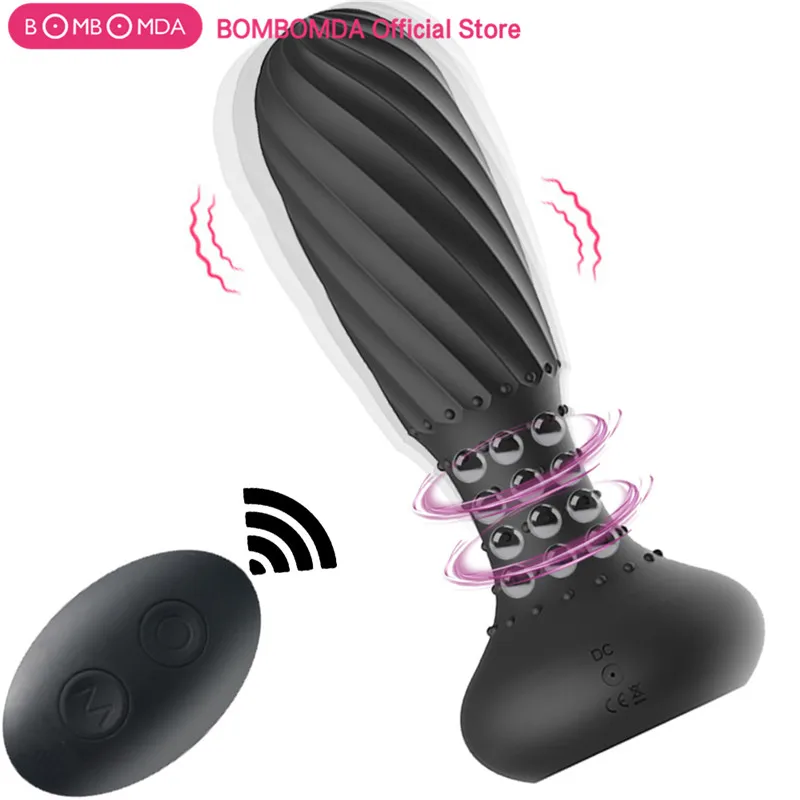 Rotating Anal Beads Vibrator Prostate Massager For Men Wireless Remote Control Plug Butt Prostata Stimulator Sex Toys | Красота и