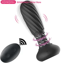 Vibromasseur de Prostate pour hommes, avec perles rotatives, télécommande sans fil, prise anale, stimulateur de Prostate, jouets sexuels, godemichet Anal