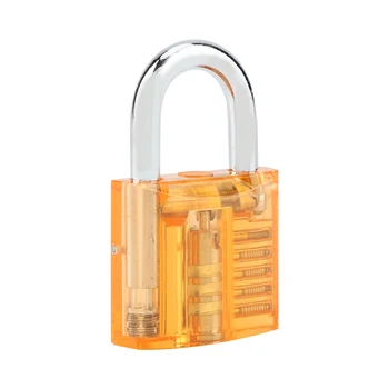 

Padlock Set Transparent Visible Pick Cutaway Practice Lock With Key Removing Hook Kit Extractor Tool