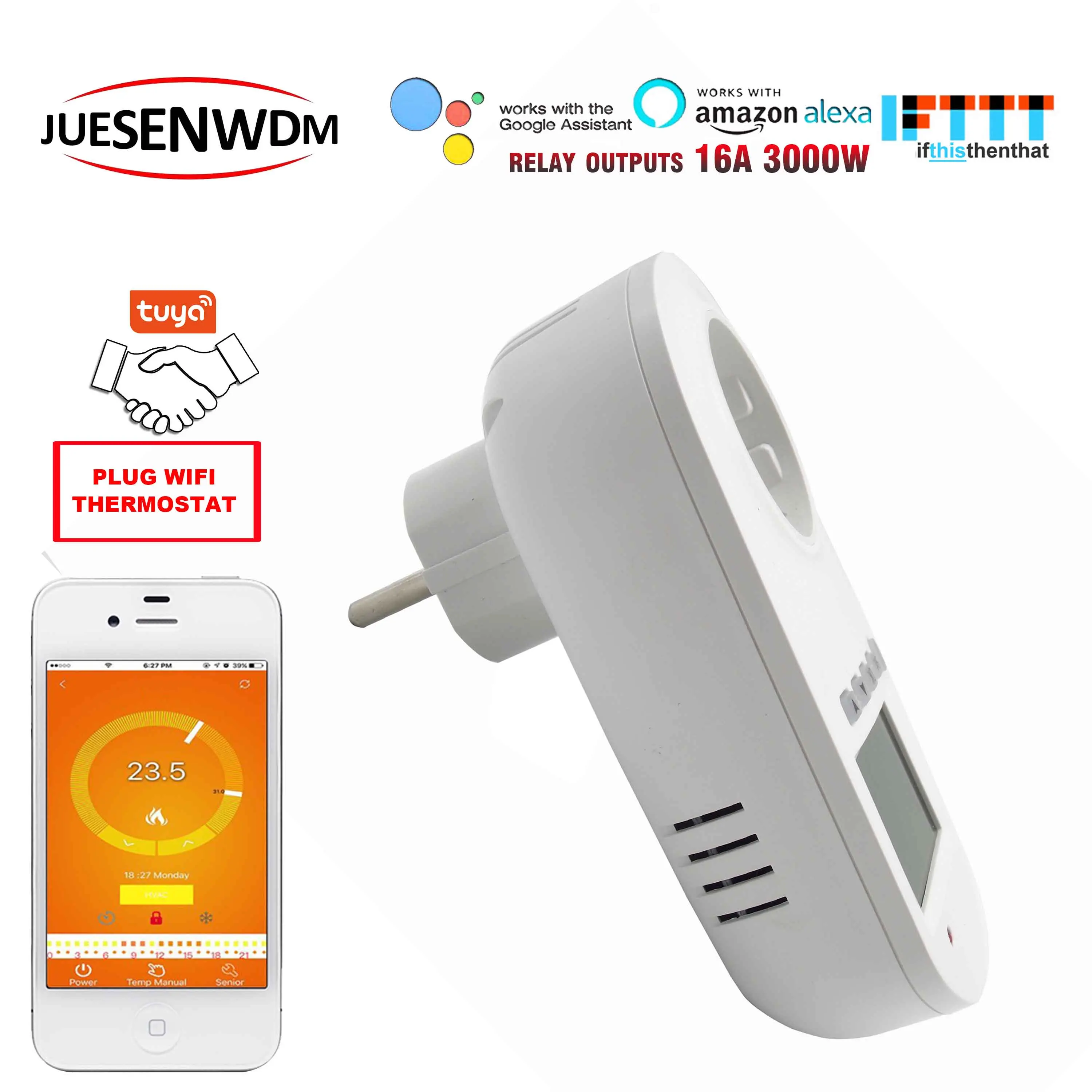 ЕС Plug TUYA wifi термостат Электрический для 16А нагревательной платформы