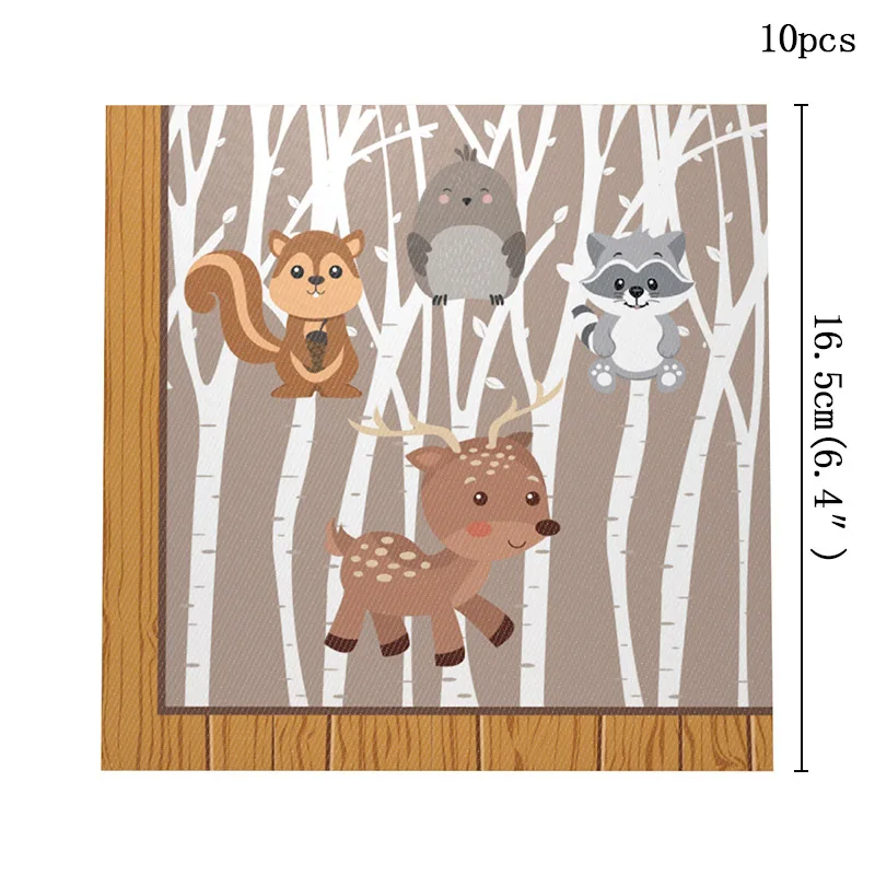 napkin10pcs Подарочная бутиковая посуда для животных, 7 дюймов, тарелки, шт. И 10 pas, салфетки для детского душа, день рождения, вечерние - Цвет: napkin10pcs