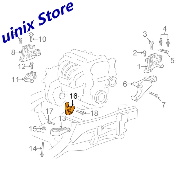 Крепление двигателя для Chevrolet Equinox OEM: 23463103