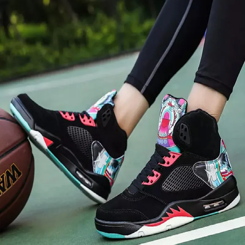 Hot Stylish breathable basketball shoes high top shoes comfortable non-slip PU soles sneakers jordan shoes men zapatillas hombre