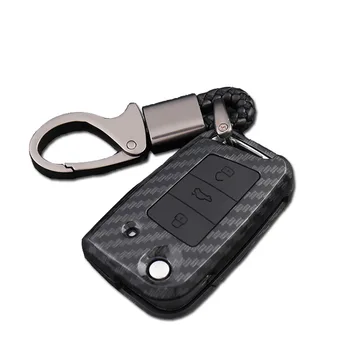 

Carbon Fiber Car Key Cover Case For vw golf 5 golf 7 golf 4 t5 caddy golf 6 passat b8 scirocco golf 4 for volkswagen polo 2019