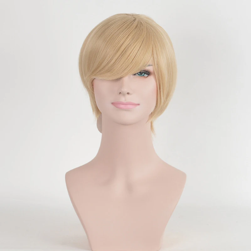 

Anime One Piece Cosplay Wig Sanji Light Brown Short Straight Men Yellow Synthetic Hair Pelucas Halloween Party Costume Wigs