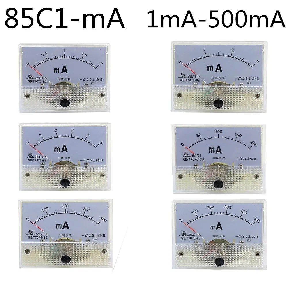 Medidor analógico de Panel de Corriente DC 0-100A 85C1 con 75mV conjunto de derivación 1 