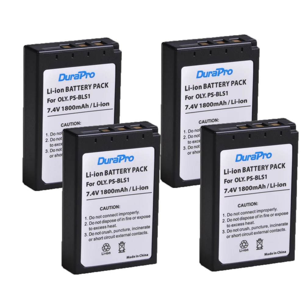 4 шт. DuraPro PS-BLS1 PSBLS1 Перезаряжаемые Батарея для Olympus PEN E-PL1 E-PM1 EP3 EPL3 Evolt E-420 E-620 E-450 E-400 E-410